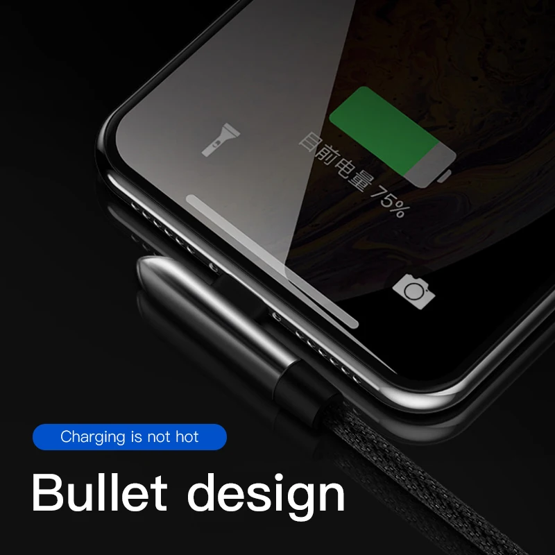! ACCEZZ 90 градусов USB кабель для Apple 2 4 А зарядки и передачи данных iPhone X XS MAX XR 8 7 6 6S