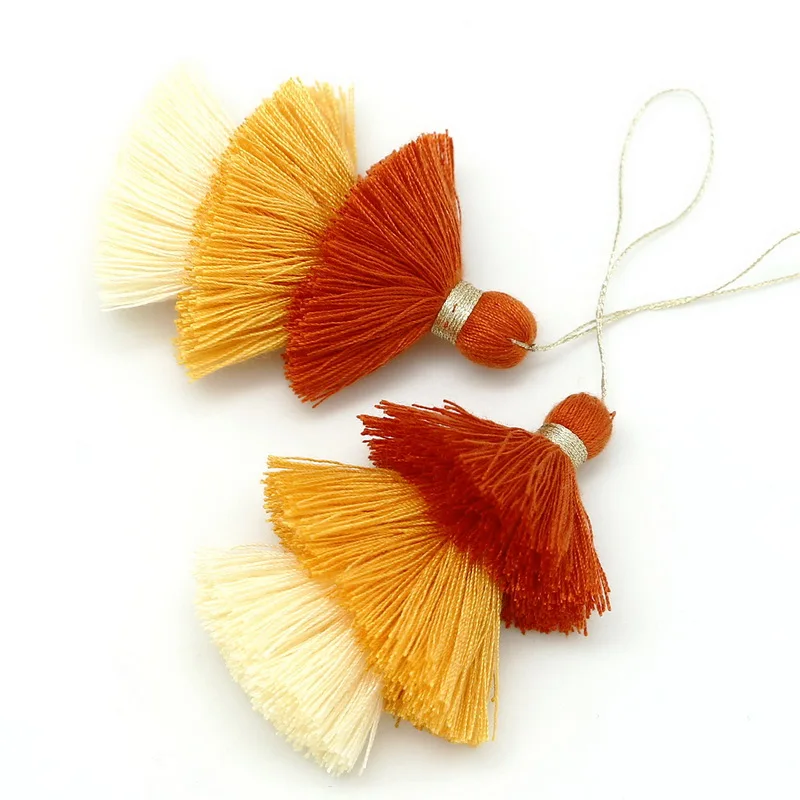 75 мм Смешанные хлопковые серьги с кисточками шелковая подвеска сатиновые