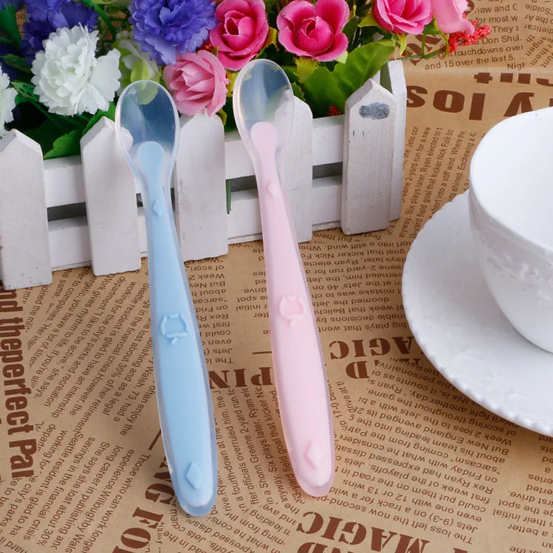 Мягкая силиконовая ложка для кормления Красивая посуда подарки детей | Мать и