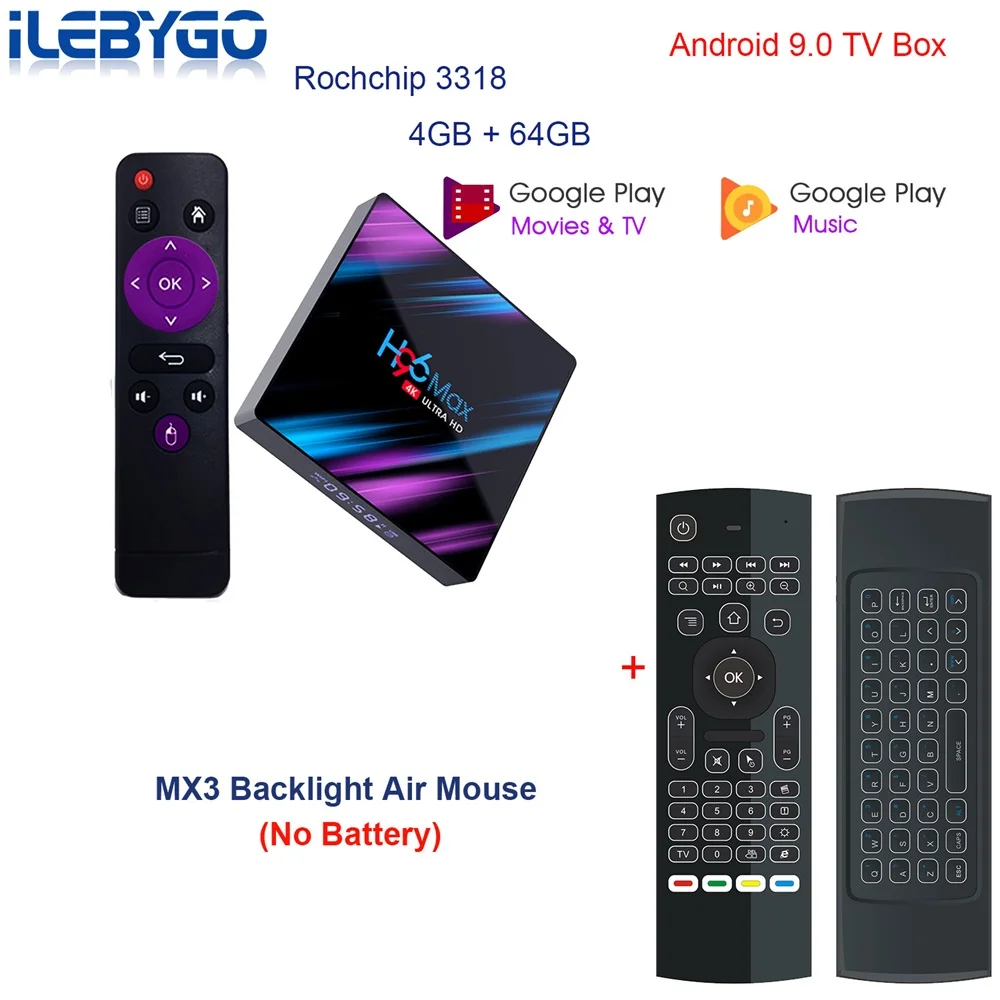 4GB 64GB MX3 Android 9,0 ТВ-бокс на Rockchip RK3318 4 Гб 64 Гб Смарт ТВ коробка H.265 4 K 60fps Google Play Store Netflix Youtube 4 г 32 г Декодер каналов кабельного телевидения компьютерной приставки к телевизору - Цвет: 4GB 64GB MX3