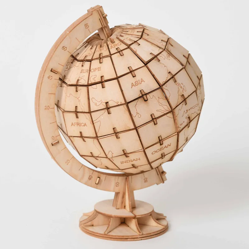 

3D Terrestrial Globe Wooden Art Tellurion Puzzles home decor Educational DIY Toys birthday Gift for Children