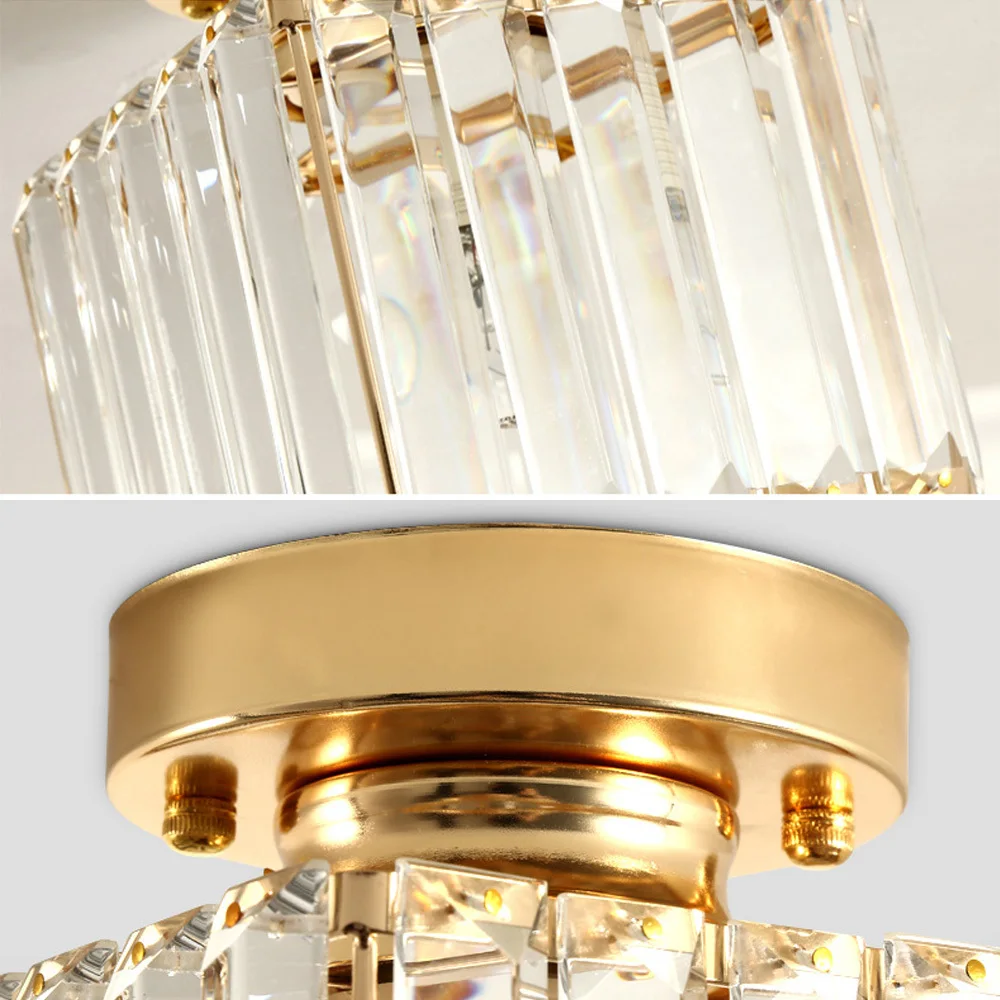 Современный светодиодный потолочный светильник с кристаллами s круглый