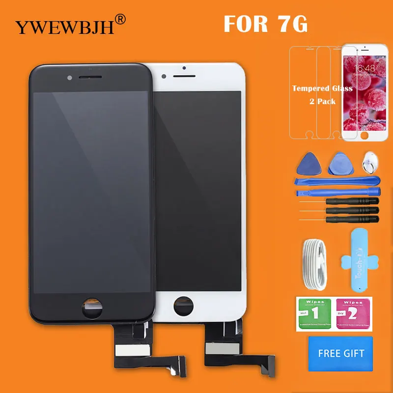 2 шт./лот сенсорный ЖК-экран класса для iphone 7 дигитайзер сборка с 3D сенсорным