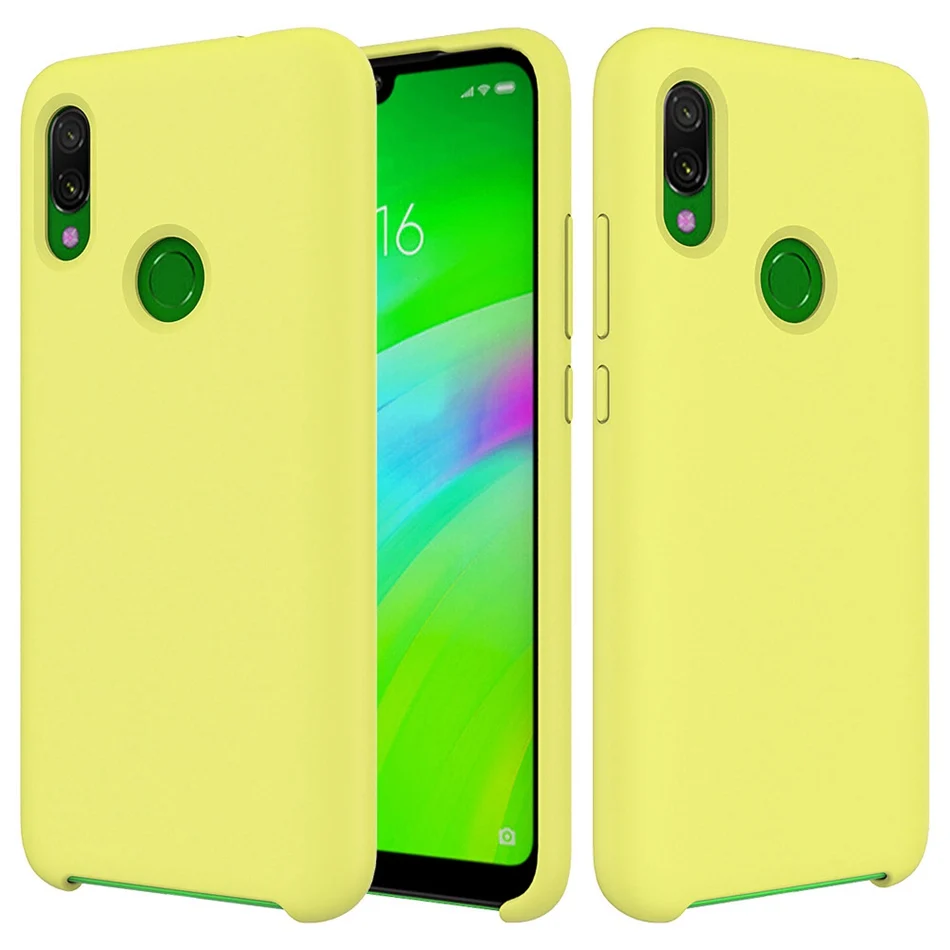 Для Honor 8x10 Lite V10 V20 жидкий силиконовый чехол для huawei P Smart y9 Nova 4 3i шелковистая резиновая Мягкая сенсорная крышка - Цвет: yellow