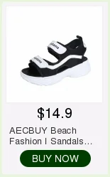 AECBUY Sandals Female Middle Heel 19 Summer New Thick Heel Water Drill One Word Buckle Fish Mouth High Heel Woman Shoes 7LXPb1