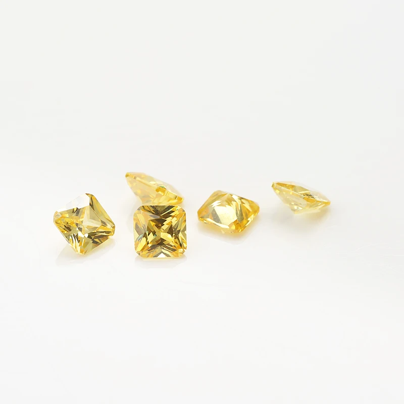

Size 3*3~10x10mm Square Octangle Shape Princess Cut 5A Golden Yellow CZ Stone Synthetic Gems Cubic Zirconia