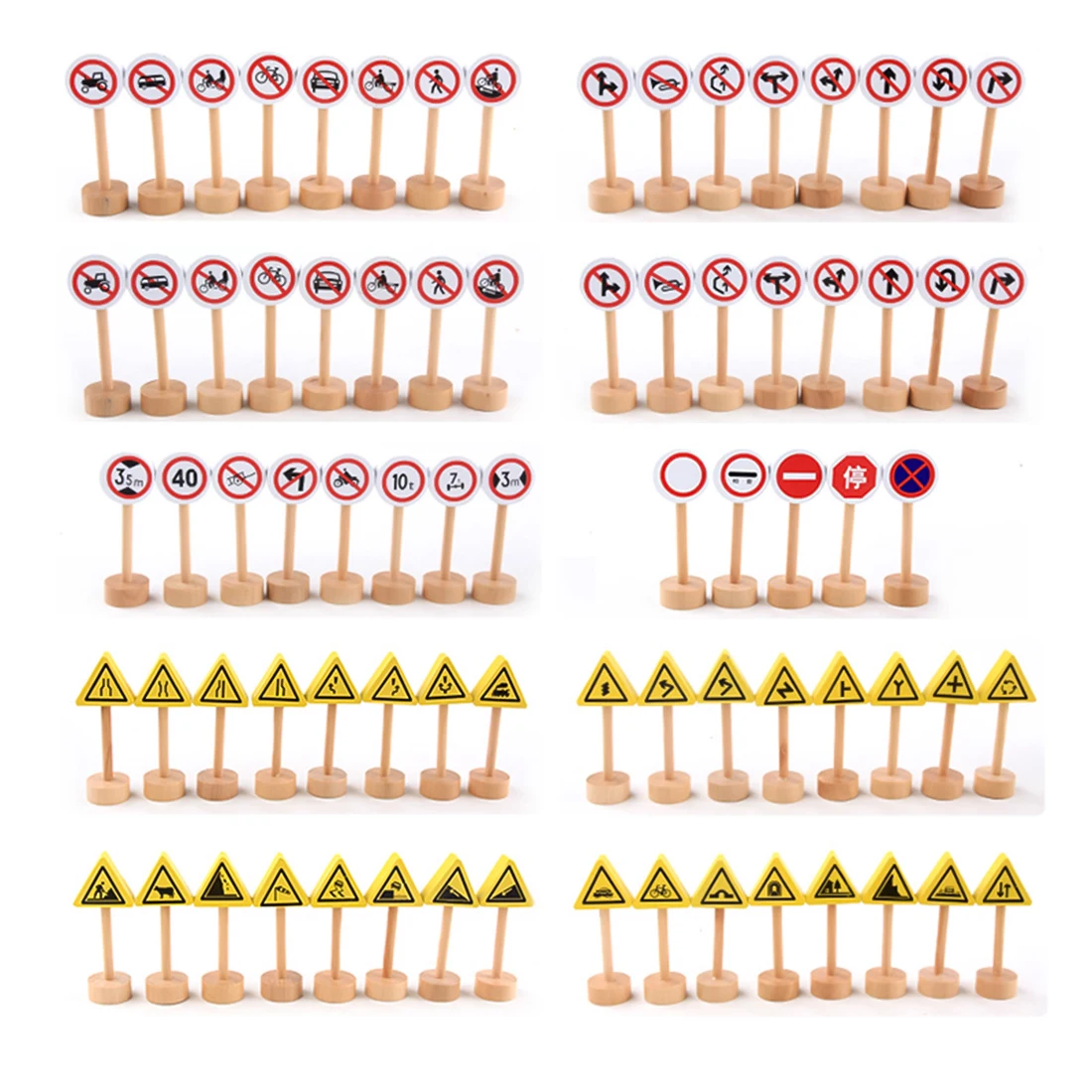 

50Pcs Double-sided Traffic Sign Building Block Educational Toys for Children Traffic Knowledge Learning Kits