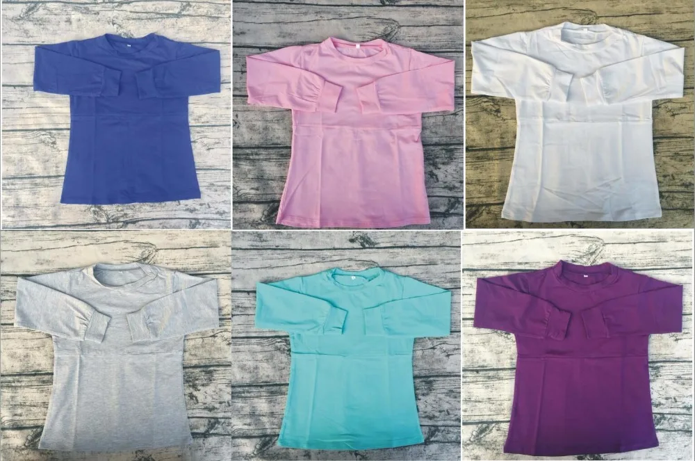 

Fashion Baby Kids Girls Casual Kids Cotton Solid Shirts Girls Icing Ruffle Long Sleeve Shirts