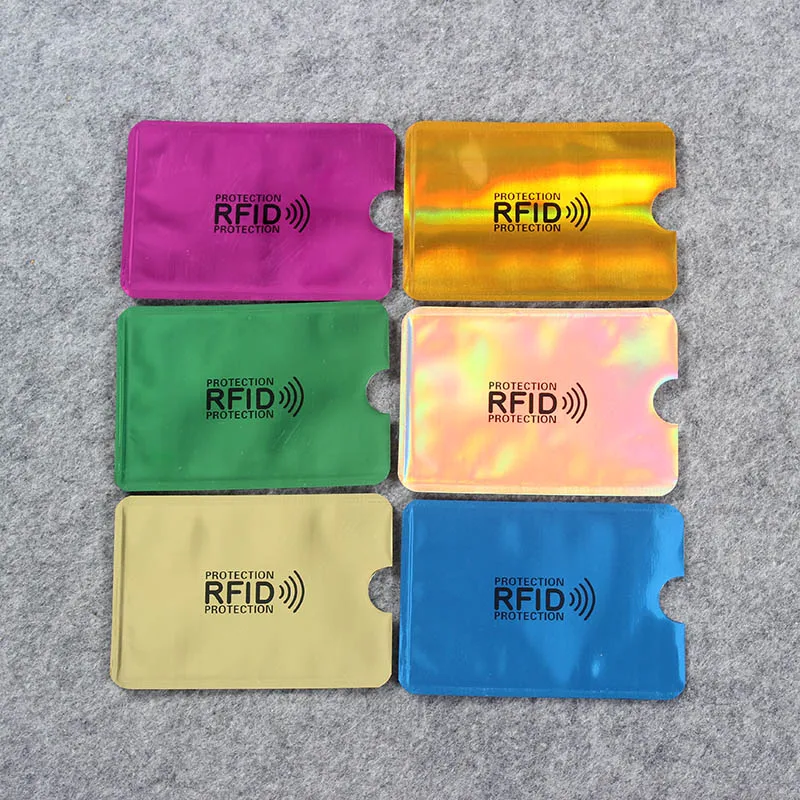 6 шт Цвет/сумка Анти Rfid кошелек Блокировка ридер замок банк держатель для карт банковская карта защита металлический кредитный держатель для карт Алюминий