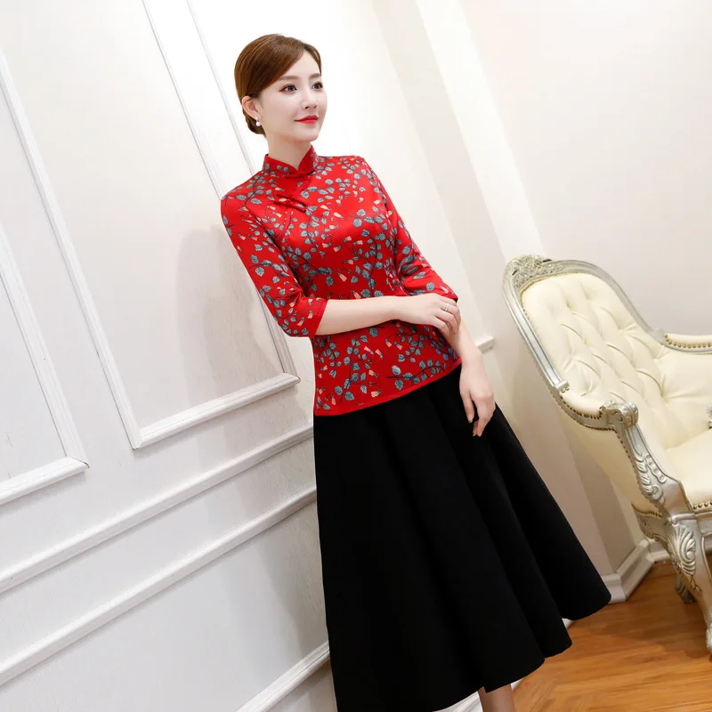 Летний женский комплект из 2 предметов с рубашкой и юбкой винтажная китайская