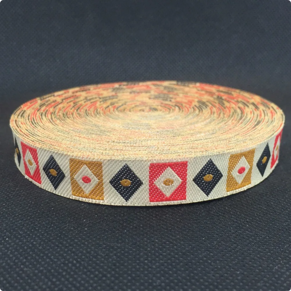 

HOT!!2015 NEW ribbon wholesale 5/8"(15mmx18yard/sets) 100% polyester Woven Jacquard ribbon 3D Geometric series lace MZ2015052504
