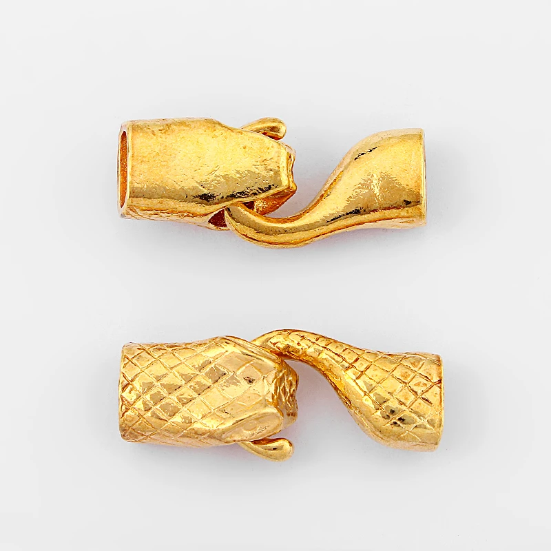 

5Sets Gold Plated Snake Head Hook Clasp Accessories For Handmade Bracelet Jewelry Findings For 10x6mm Licorice Leather Cord