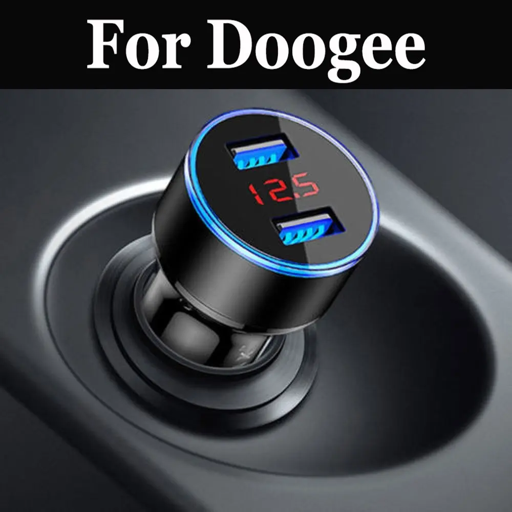 Автомобильное зарядное устройство USB со светодиодным дисплеем для Doogee Mix 2 X20 Shoot X10