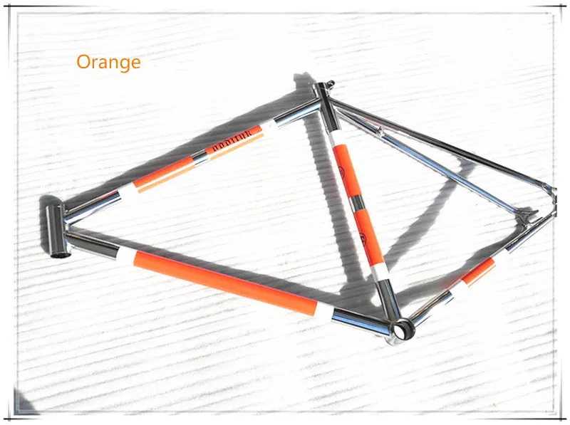 Orange 700C 51 см молибденовая стальная рама для шоссейного велосипеда покрытая Ретро крейсером фиксированная Шестерня прямая труба рама для велосипеда - Цвет: Orange