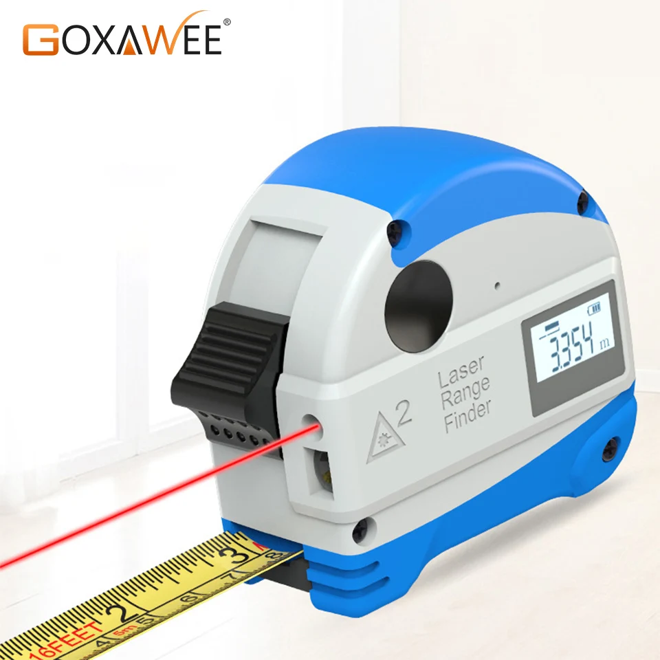 GOXAWEE laser distance meter range finder 30M tape measure digital retractable 5m rangefinder Ruler Survey tool | Инструменты