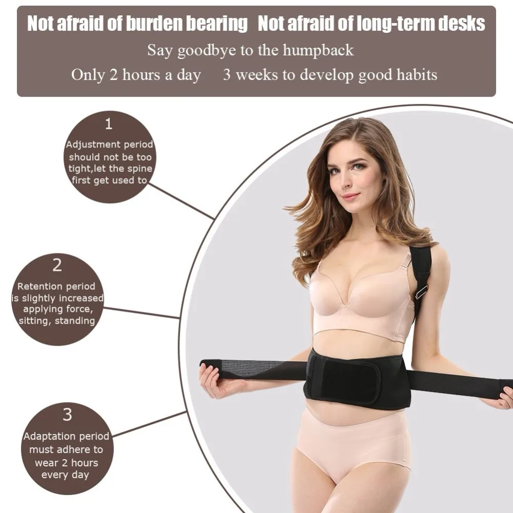 Male Female Body Shaper Adjustable Posture Corrector brace shoulder back support belt Lumbar Support belt back fajas modeladoras