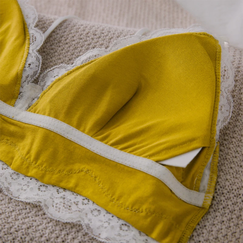 Треугольная Беспроводная Бралетт набор тонкое хлопковое нижнее белье дышащий