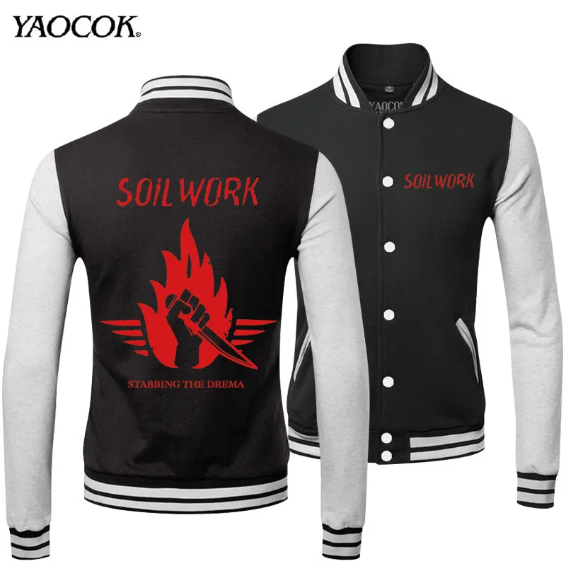 Новый 2016 Осень Толстые Костюмы SoilWork Рок Группа Печатных Скейтборд Активные