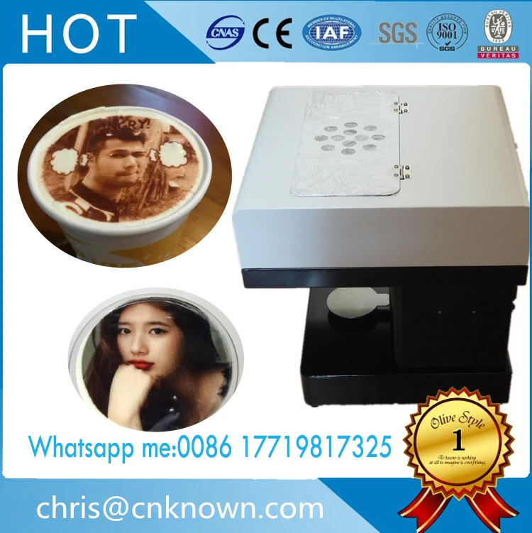 

Brown coffee Wired/Wireless color printing machine &Multi-color printing cofee machine Edible ink coffee drink printer