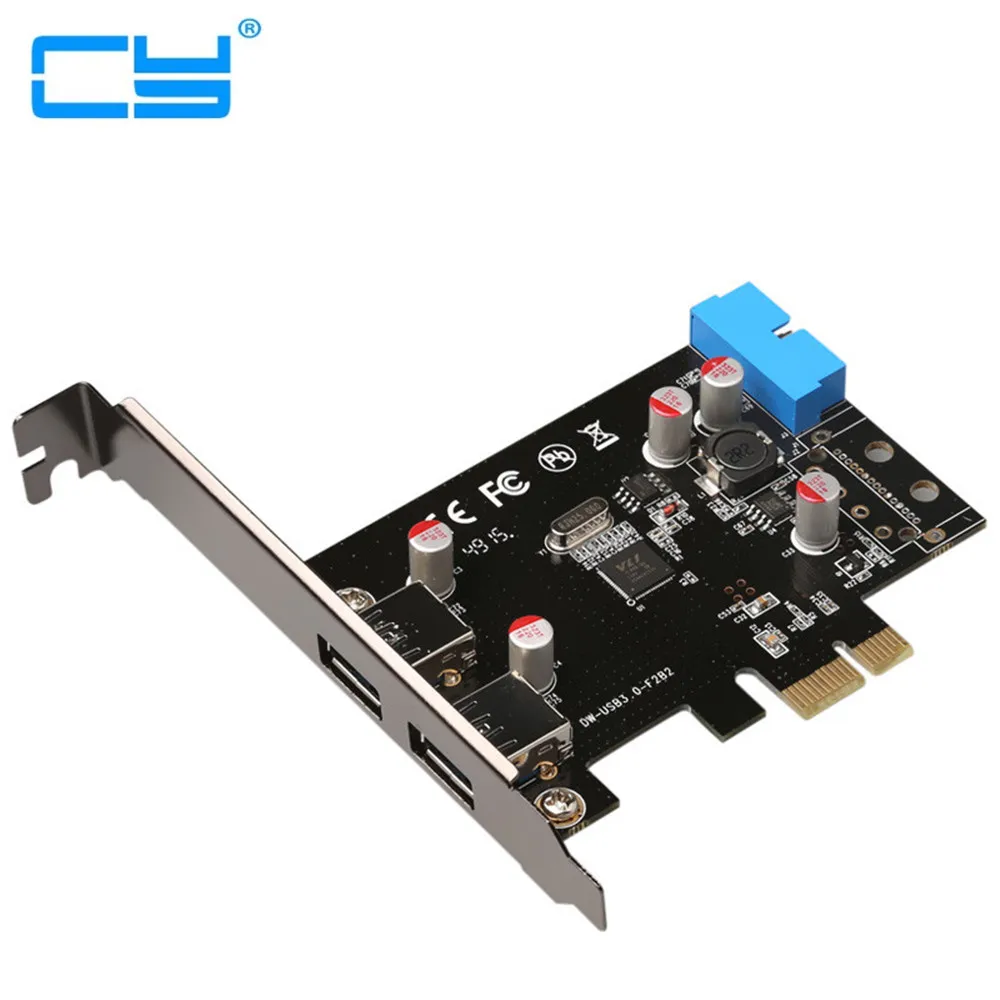 

SuperSpeed 2-Port USB 3.0 19-pin USB3.0 PCI-E PCI Express pcie Card Motherboard 20P 20 pin Connector