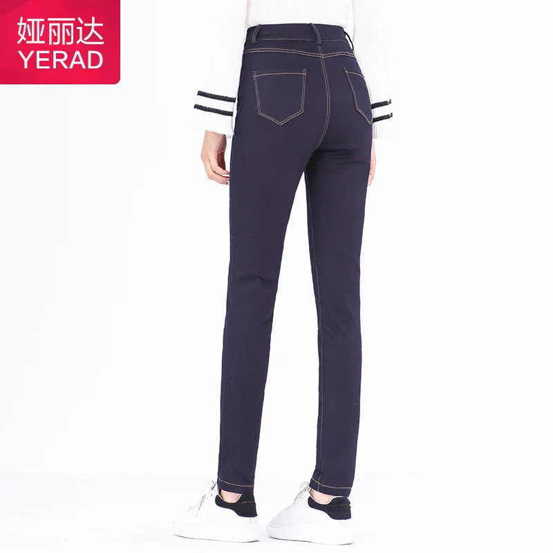 Yerad зима Для женщин утка Пух Джинсы для 2017 верхняя одежда толстые джинсовые штаны