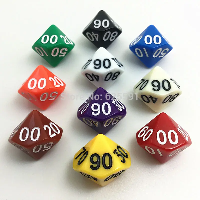 10 шт./компл. T & G Красочный D10 % набор игральных костей Непрозрачный эффект dnd