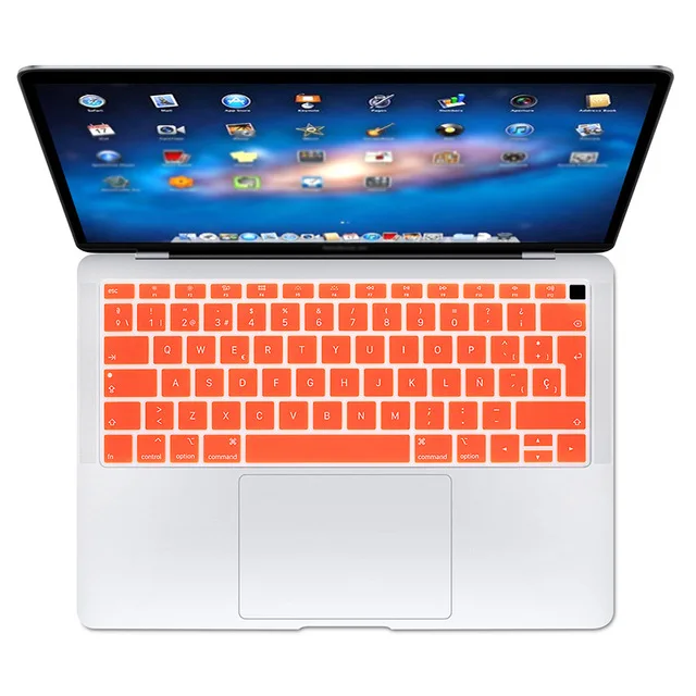 Orange Испанская клавиатура ЕС Teclado защитная оболочка для нового Apple MacBook Air 13 13,3 дюймов A1932 сенсорный отпечаток пальца - Цвет: Orange