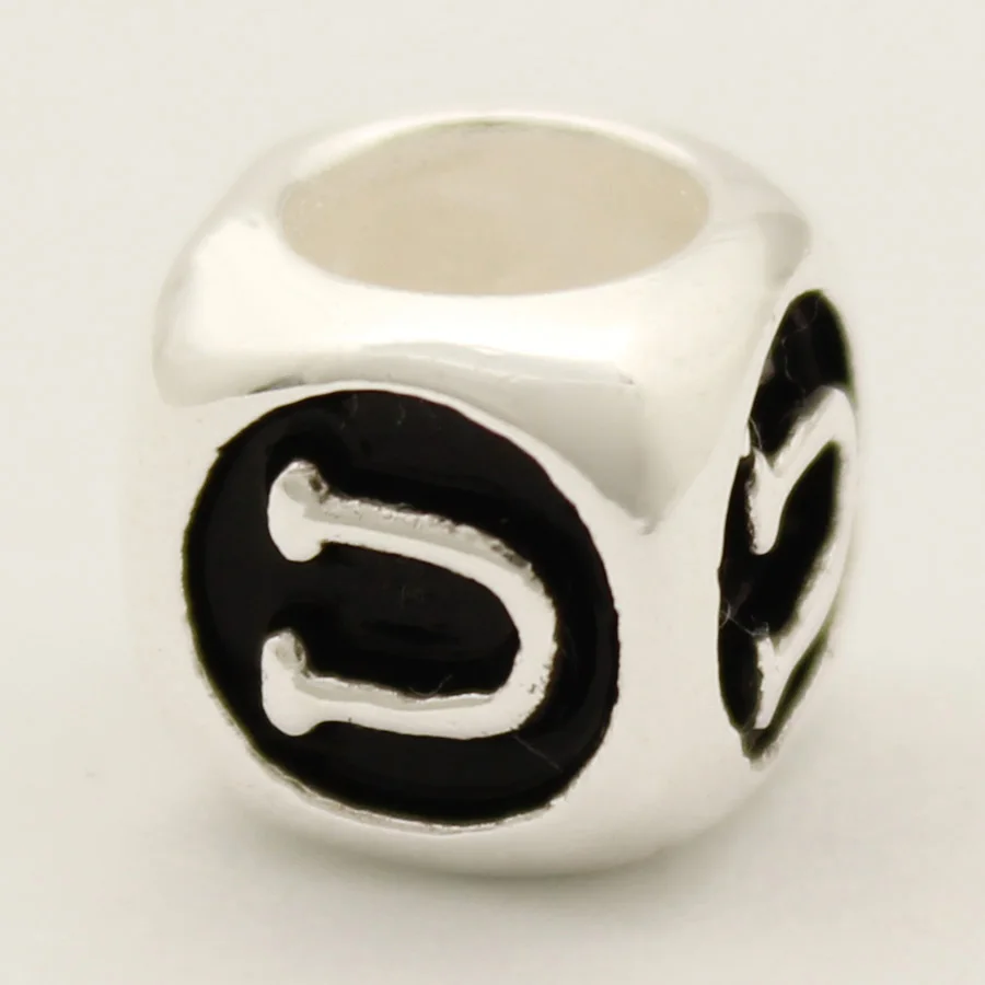 slide charm Free shipping Dice Shaped Letter Bracelet Charms Initial B Charm Alphabet Beads fit Pandora bracelet | Украшения и