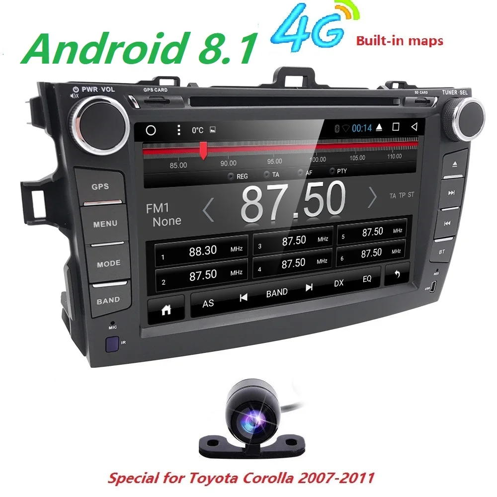 Hizpo 8 дюймов Автомобильный Стерео gps для Toyota corolla 2008 2007 2009 2010 2011 мультимедийное