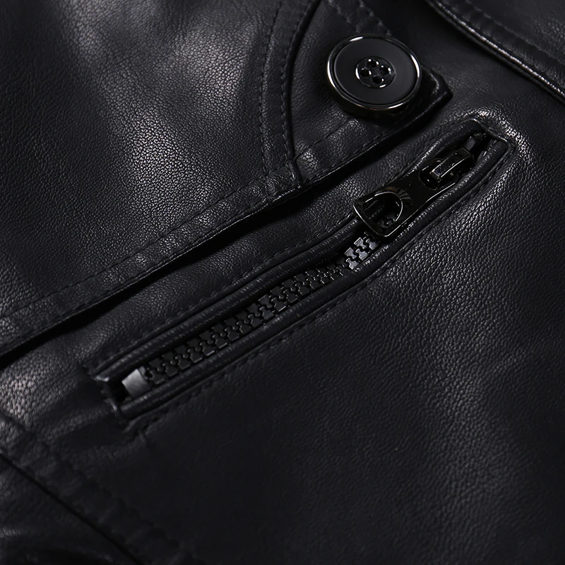 NXH 2018 New arrival Men's winter PU Leather Jacket Lining Fur Warm men Overcoat Male Casual Black coat Brand Quality M-3XL | Мужская