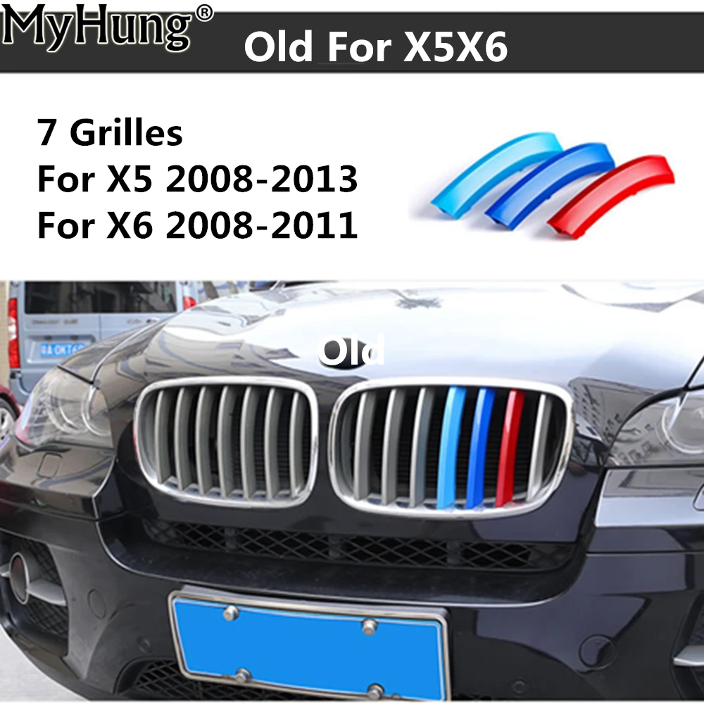 

For BMW X5 E70 2008 To 2013 X6 2008 To 2011 E70 E71 3D M styling Front Grille Trim Strips Grill Cover Motorsport Stickers