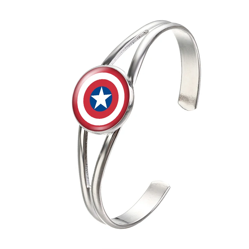 New Ironman Sipderman Superheroes Photo glass cabochon Silver color bangle bracelets For Men And Women Jewelry ZB0418 | Украшения и