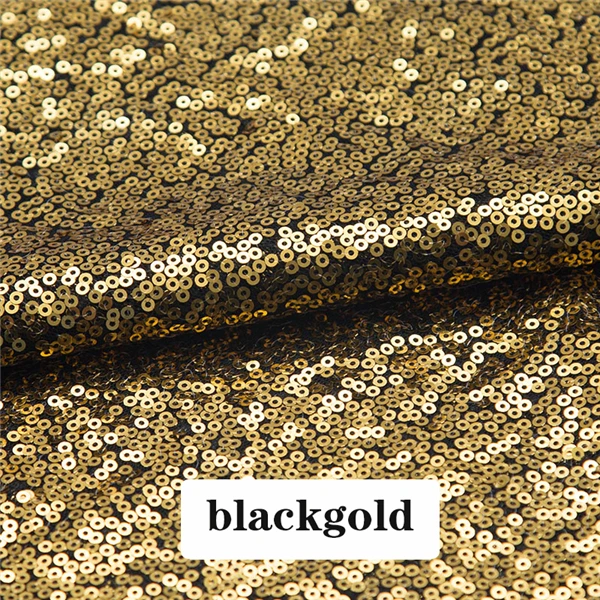 Black back Gold Ширина 130 см* 5 м/лот Блестки 3 мм Диаметр сетка ткань Блестки сделать Украшенные платья Одежда украшения DIY ручной работы материал - Цвет: Black back Gold