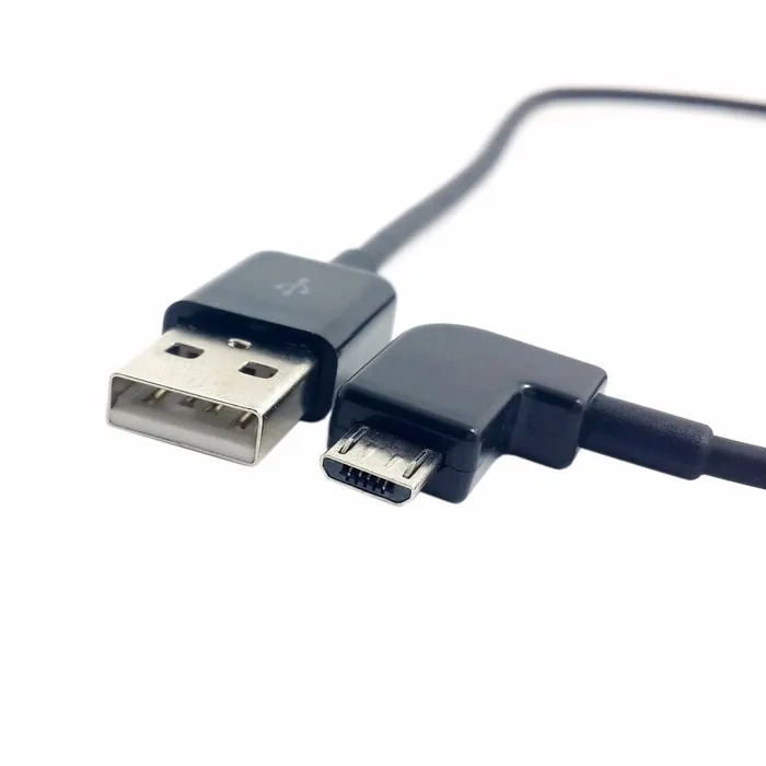 Левый Угловой 90 градусов Micro USB штекер к кабель для передачи данных 0 2 м 1 3 5