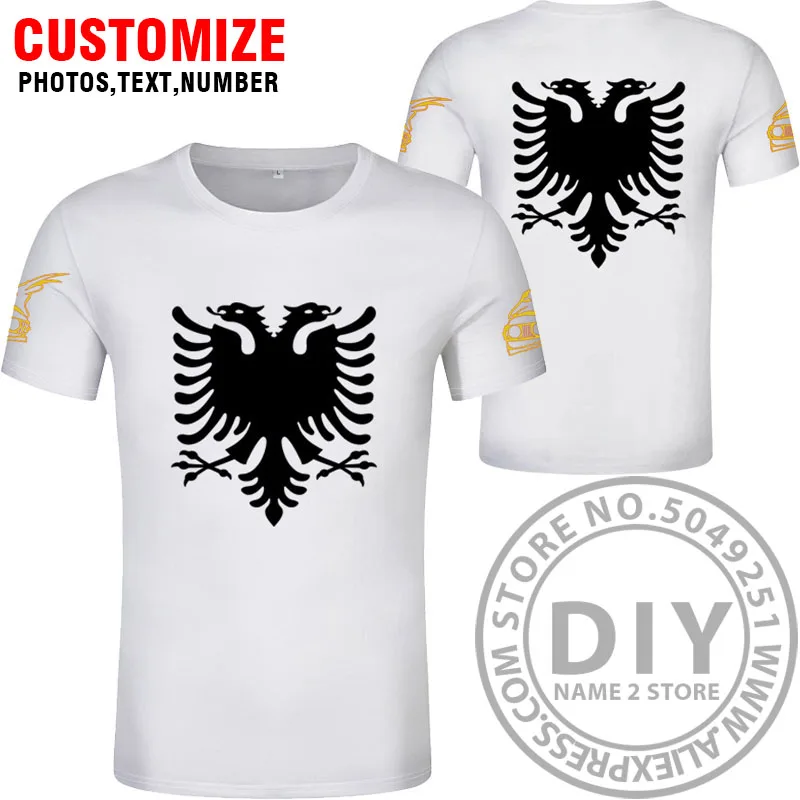 Style 10 ALBANIA eagle футболка пользовательское имя номер тренажерные залы alb фитнес фото Флаг Футболка al печать респиратор текст слово - Цвет: Style 10