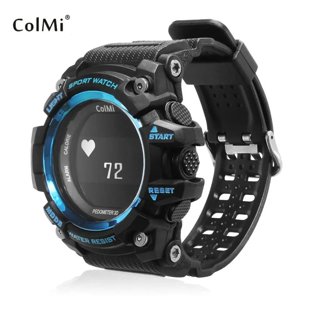 Синий Умные часы ColMi T1 с oled-дисплеем, пульсометр, водонепроницаемые, с напоминанием о звонках, для Android, для iOS телефона - Цвет: Синий