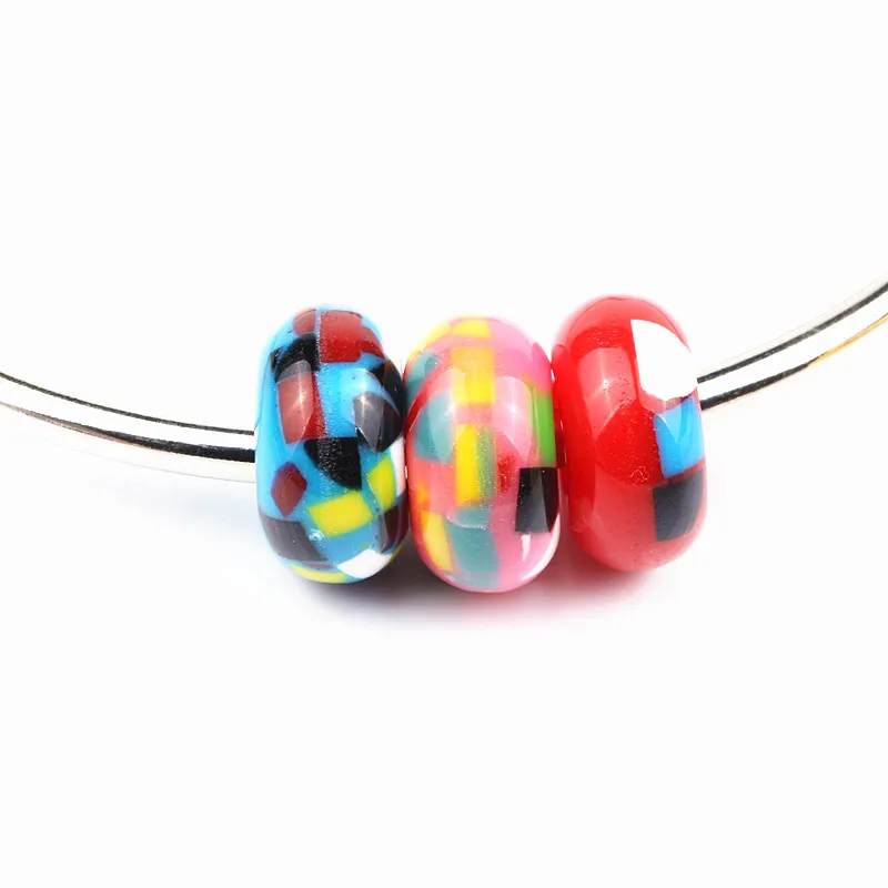 10 шт./лот смешанные Европейские Бусины подвески полимерные бусины с большим