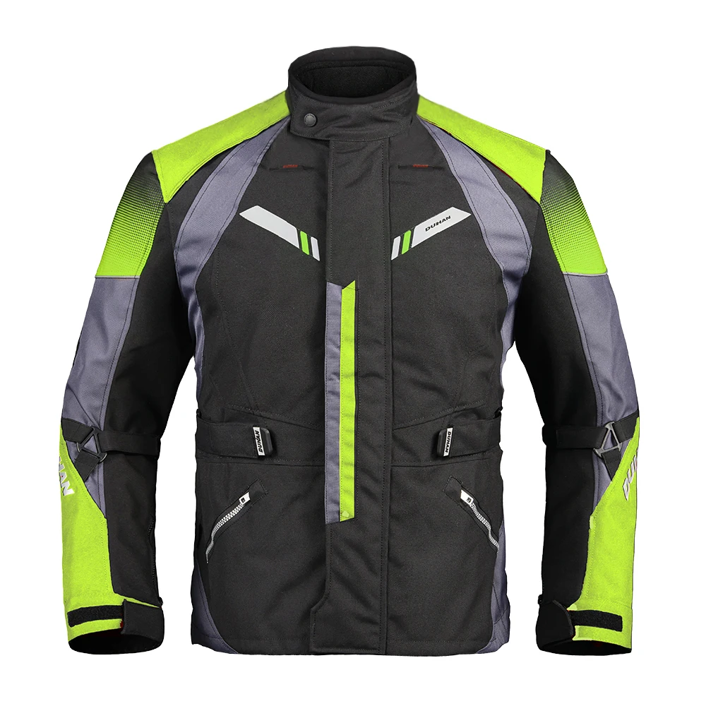 Green Jacket DUHAN, Мужская мотоциклетная зимняя куртка, мото, Осенние мотоциклетные штаны, костюм, морозостойкий, водонепроницаемый, туристический комплект одежды, защитное снаряжение - Цвет: Green Jacket