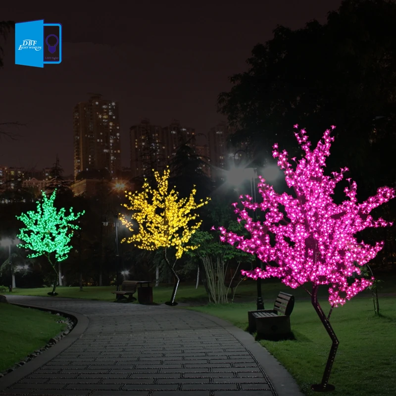 

New Luz De LED Cherry Blossom Tree Light Luminaria 1.5M 1.8M LED Tree Lamp Landscape Outdoor Lighting for Christmas Wedding Deco