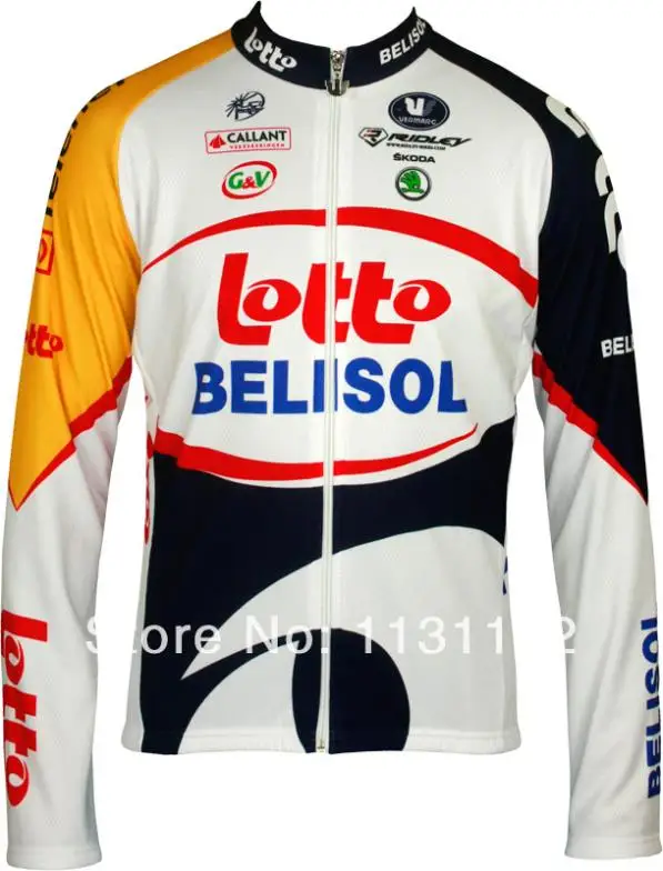 unisex cycling-jerseys long-sleeveLOTTO-BELISOL-2013-Vermarc-professional-cycling-team-cycling-long-sleeve-jersey Sets | Спорт и
