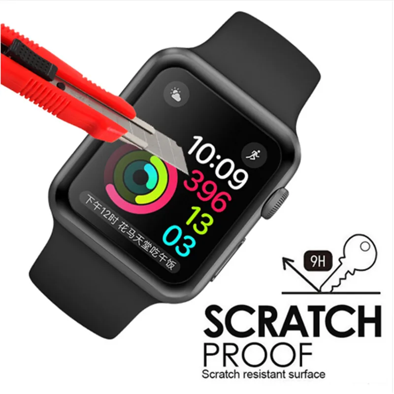 Стекло 3D для Apple Watch Series 7 6 5 4 3 2 1 полное покрытие Защита экрана 38 мм 42 40 44 SE |