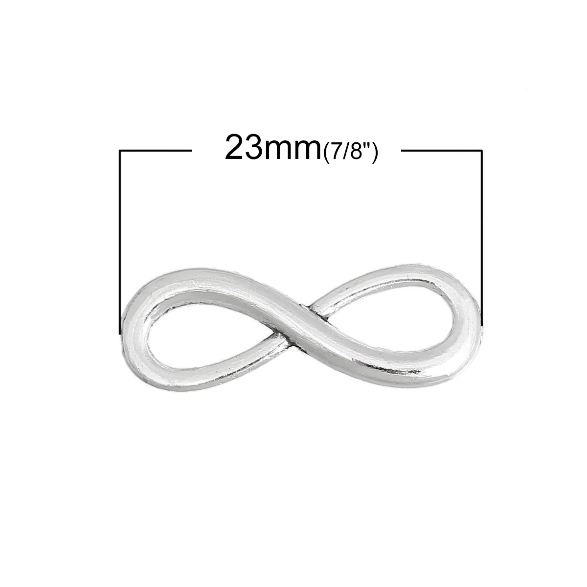 DoreenBeads 30 шт Серебряный цветной соединитель в виде символа бесконечности