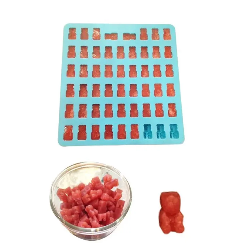 53 полости силиконовые Gummy пресс форма мишки с капельницы BPA бесплатно FDA