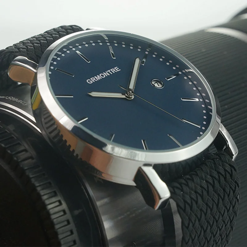 Простые деловые часы новинка 2017 Лучшие Роскошные мужские брендовые с нейлоновым