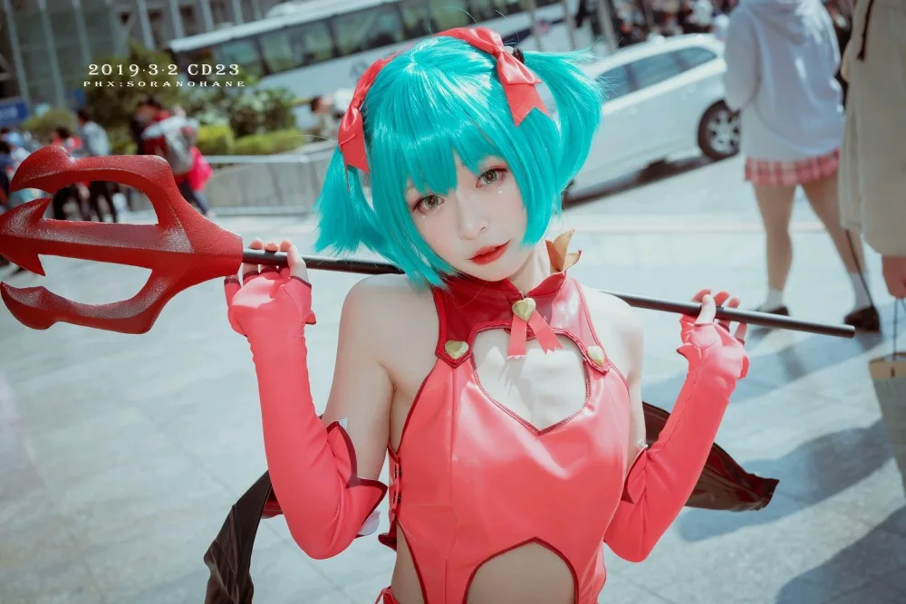 VOCALOID/V Hatsune Мику Косплей Костюм сердце Охотник Маленький Дьявол Платье с крыльями полный комплект униформы Хэллоуин карнавал аниме cos