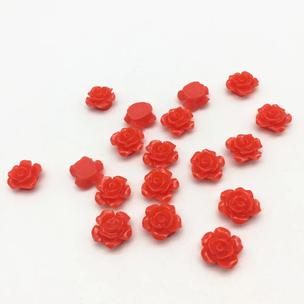 

100pcs/lot 12mm Red Resin Flowers Flatbacks Cabochons Scrapbooking Emebellishments Cardmaking Phone Decorations DIY Crafts