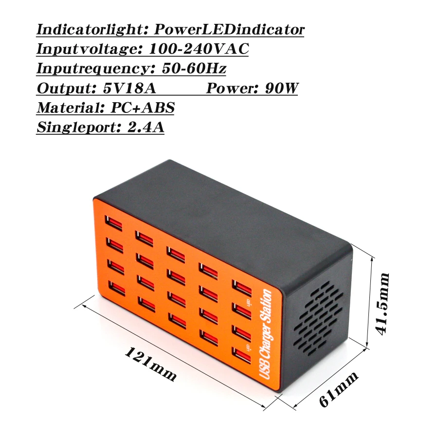 AIXXCO 20-port 18A 90W Мульти USB зарядное устройство концентратор светодиодный док-станция для зарядки с USB универсальный мобильный телефон Настольный настенный домашний зарядное устройство s
