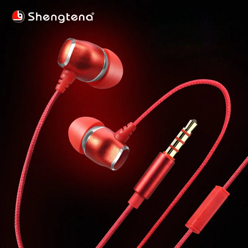 Shengtena красочные 3 5 мм Проводные Ephones металлические наушники стерео музыка Hands Free