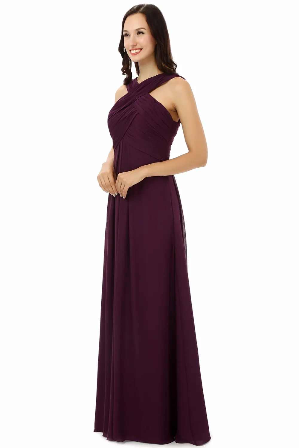 Forevergracedress настоящие фотографии бордовый Цвет платье подружки невесты простые
