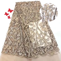 2019 high quality nigerian tulle mesh lace fabrics latest sequins swiss voile african bridal french net laces fabric for wedding